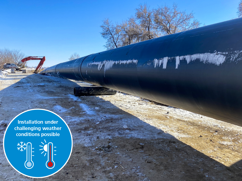 Polyethylene - Installation under challenging weather conditions possible Polyethylene - Installation under challenging weather conditions possible